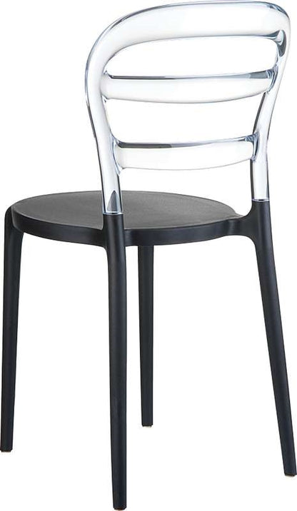 BIBI BLACK/CLEAR TRANSP. CHAIR 42x50x85