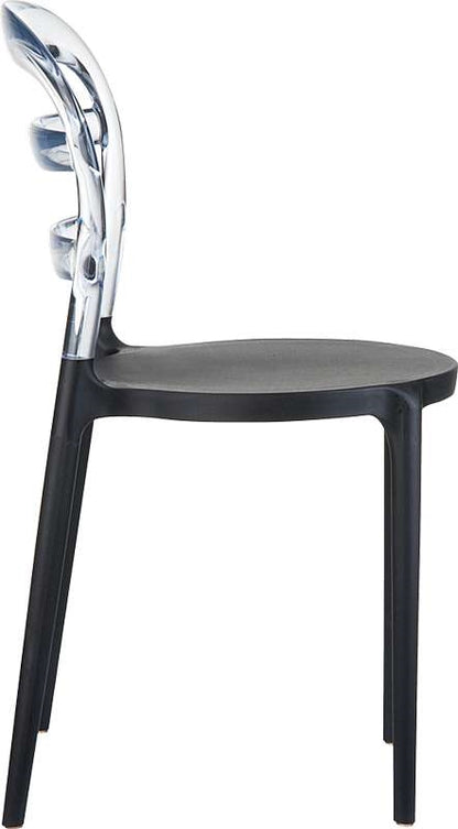 BIBI BLACK/CLEAR TRANSP. CHAIR 42x50x85