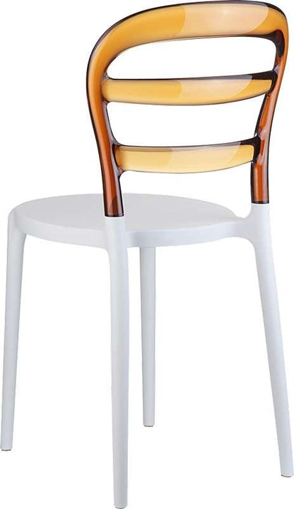 BIBI WHITE/AMBER TRANSP. CHAIR 42x50x85