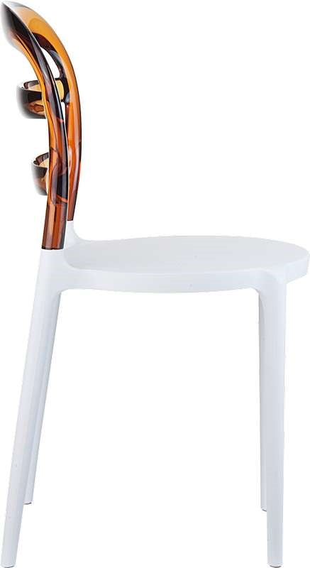 BIBI WHITE/AMBER TRANSP. CHAIR 42x50x85
