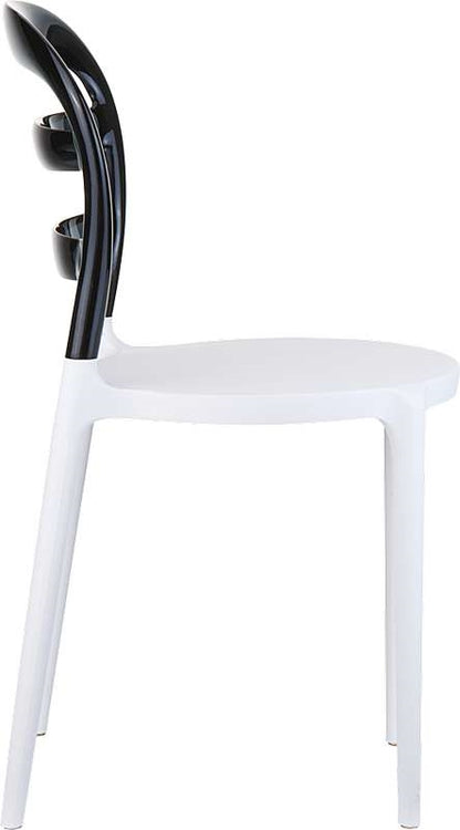 BIBI WHITE/BLACK TRANSP. ΚΑΡΕΚΛΑ 42x50x85