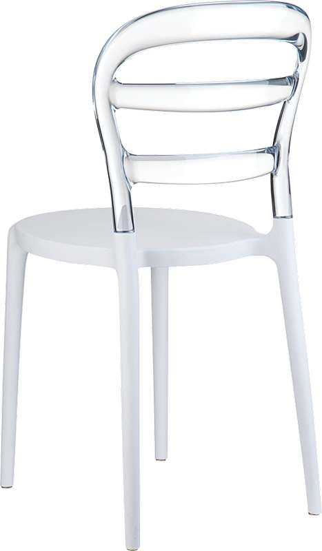 BIBI WHITE/CLEAR TRANSP. CHAIR 42x50x85
