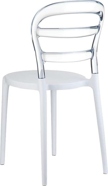 BIBI WHITE/CLEAR TRANSP. CHAIR 42x50x85