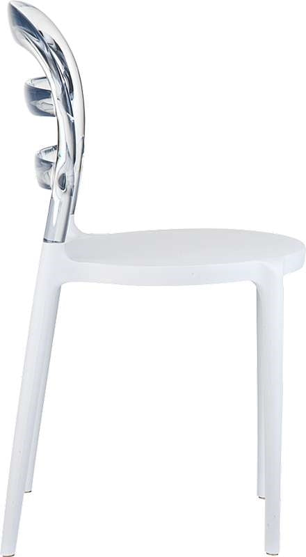 BIBI WHITE/CLEAR TRANSP. CHAIR 42x50x85