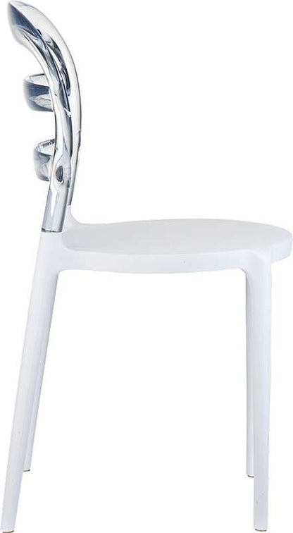 BIBI WHITE/CLEAR TRANSP. CHAIR 42x50x85