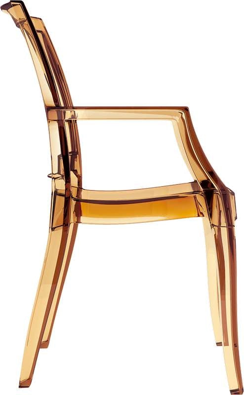 ARTHUR AMBER TRANSP. ARMCHAIR 56x60x91