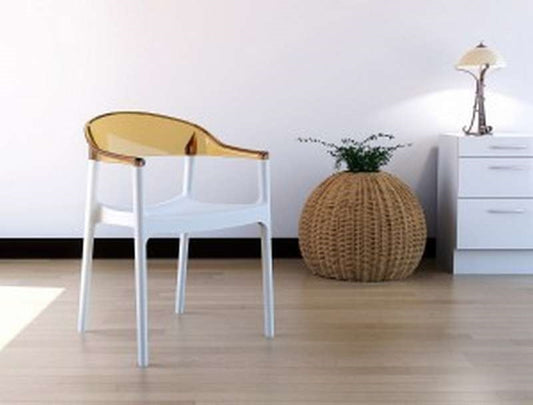 CARMEN WHITE/AMBER ARMCHAIR 49x53x79