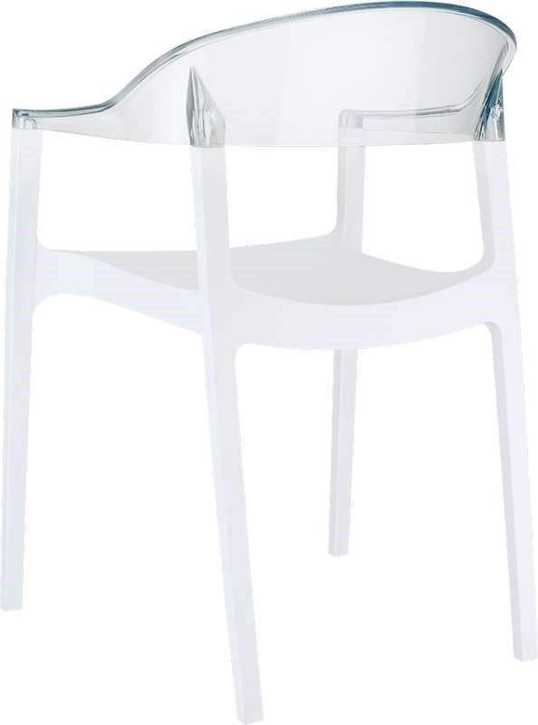 CARMEN WHITE/CLEAR ARMCHAIR 49x53x79