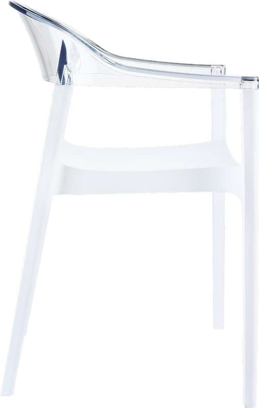 CARMEN WHITE/CLEAR ARMCHAIR 49x53x79