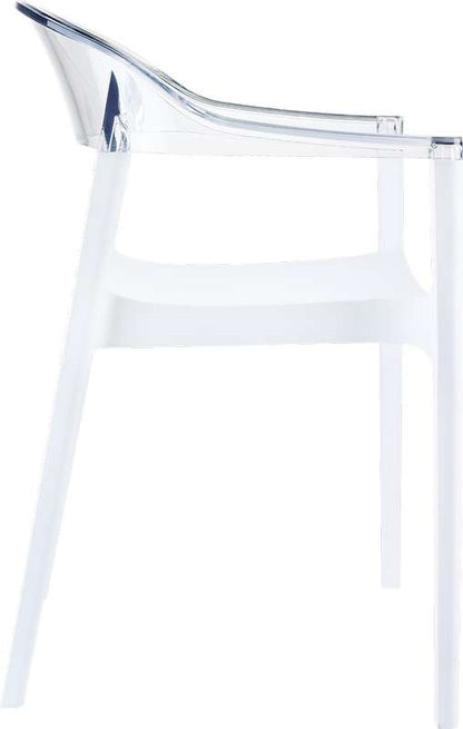 CARMEN WHITE/CLEAR ARMCHAIR 49x53x79