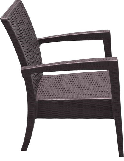 MIAMI BROWN ARMCHAIR POLYPROPYLENE 72x76x89
