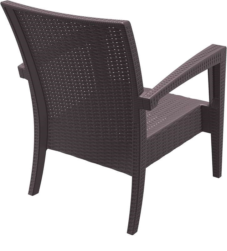 MIAMI BROWN ARMCHAIR POLYPROPYLENE 72x76x89