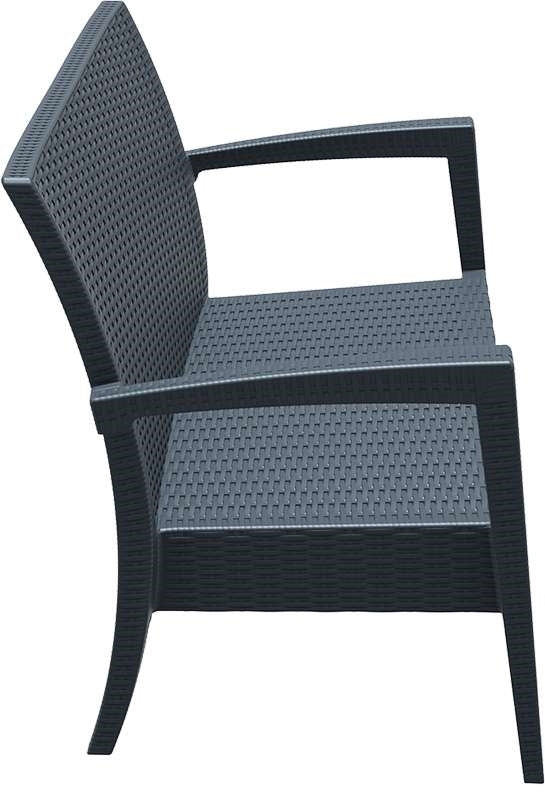 MIAMI DARK GREY ΚΑΝΑΠΕΣ ΠΟΛ/ΝΙΟΥ 128x77x89