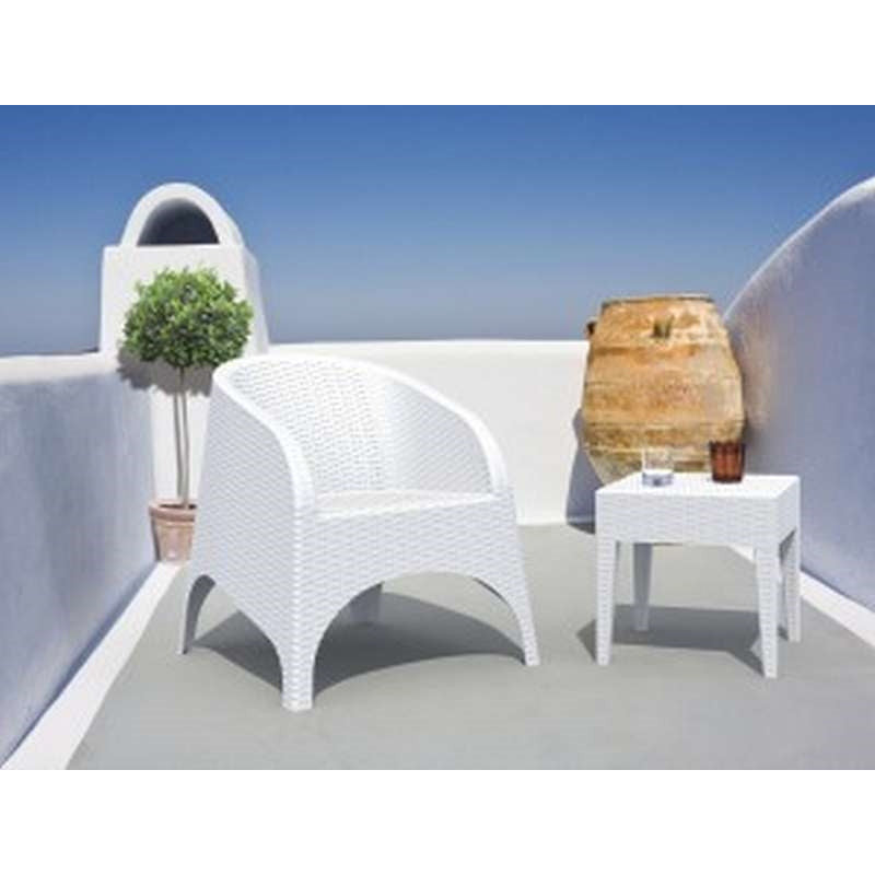 MIAMI WHITE ΤΡΑΠΕΖΙ ΠΟΛ/ΝΙΟΥ 45x45x45