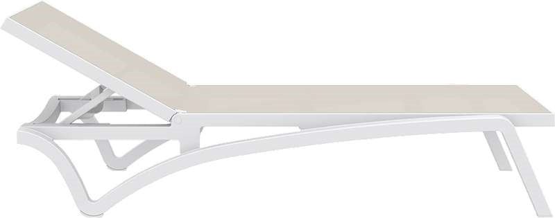 PACIFIC ΞΑΠΛΩΣΤΡΑ WHITE/TAUPE ΠΟΛ/ΝΙΟΥ 193x68x35