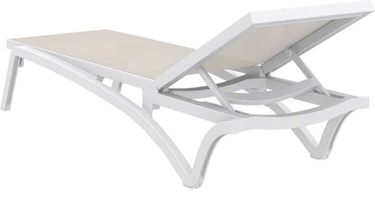 PACIFIC ΞΑΠΛΩΣΤΡΑ WHITE/TAUPE ΠΟΛ/ΝΙΟΥ 193x68x35