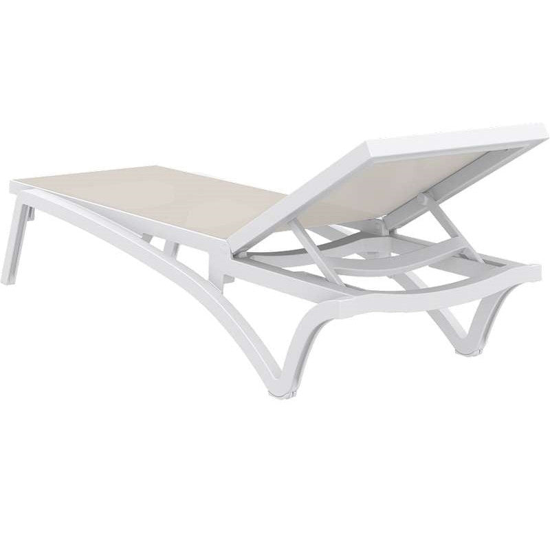 PACIFIC ΞΑΠΛΩΣΤΡΑ WHITE/TAUPE ΠΟΛ/ΝΙΟΥ 193x68x35