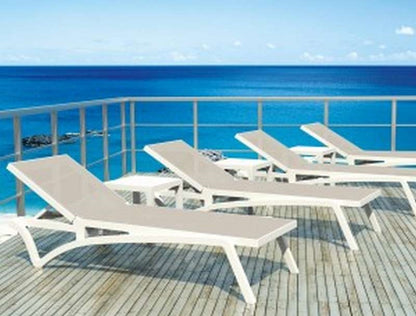 PACIFIC ΞΑΠΛΩΣΤΡΑ WHITE/TAUPE ΠΟΛ/ΝΙΟΥ 193x68x35