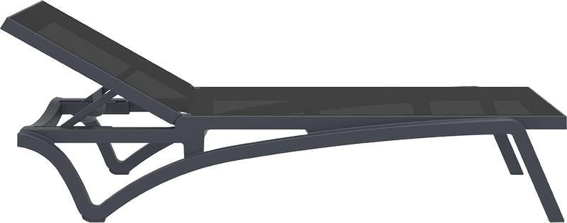 PACIFIC ΞΑΠΛΩΣΤΡΑ DARK GREY/BLACK ΠΟΛ/ΝΙΟΥ 193x68x35