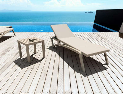 OCEAN TAUPE POLYRATTAN TABLE 45x45x45