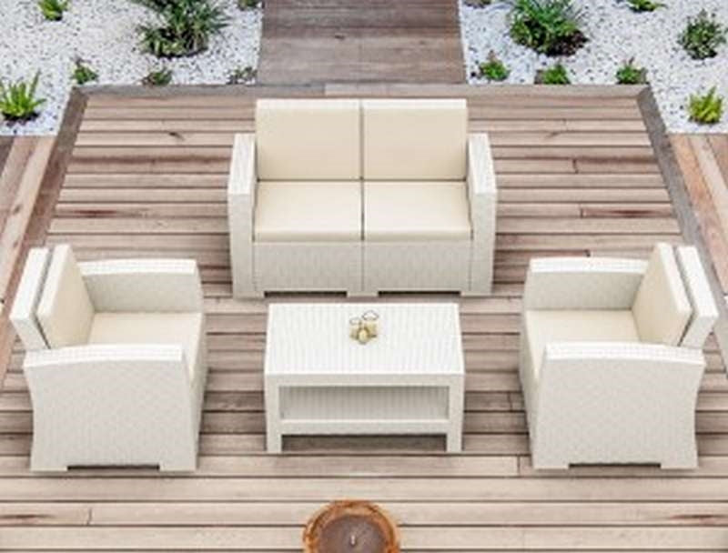 MONACO WHITE 2ΘΕΣΙΟΣ ΚΑΝΑΠΕΣ ΠΟΛ/ΝΙΟΥ 140x79x79
