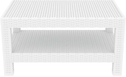 MONACO WHITE POLYRATTAN TABLE 92x57x45