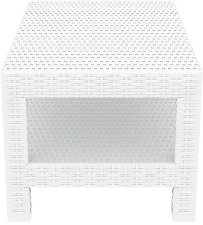 MONACO WHITE POLYRATTAN TABLE 92x57x45
