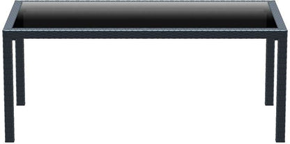 TAHITI DARK GREY ΤΡΑΠΕΖΙ ΜΕ ΤΖΑΜΙ ΠΟΛ/ΝΙΟΥ 180x94x75