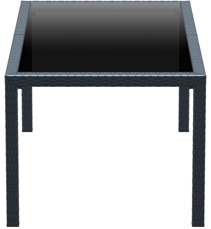 TAHITI DARK GREY ΤΡΑΠΕΖΙ ΜΕ ΤΖΑΜΙ ΠΟΛ/ΝΙΟΥ 180x94x75