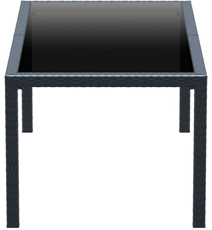 TAHITI DARK GREY ΤΡΑΠΕΖΙ ΜΕ ΤΖΑΜΙ ΠΟΛ/ΝΙΟΥ 180x94x75