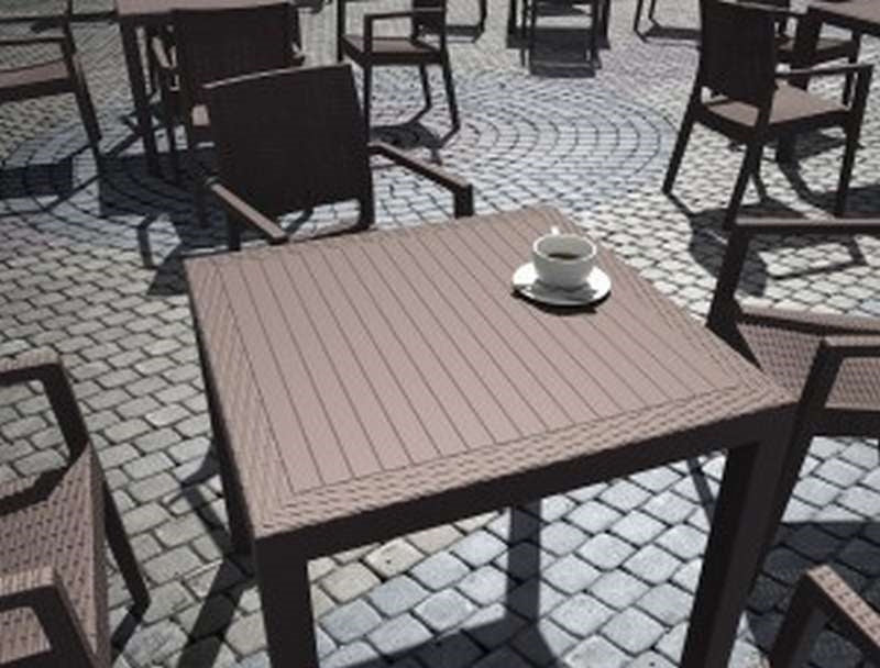 ORLANDO BROWN DINING TABLE 80x80x75