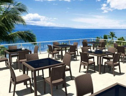 BALI BROWN ΤΡΑΠΕΖΙ ΜΕ ΤΖΑΜΙ ΠΟΛ/ΝΙΟΥ 94x94x75