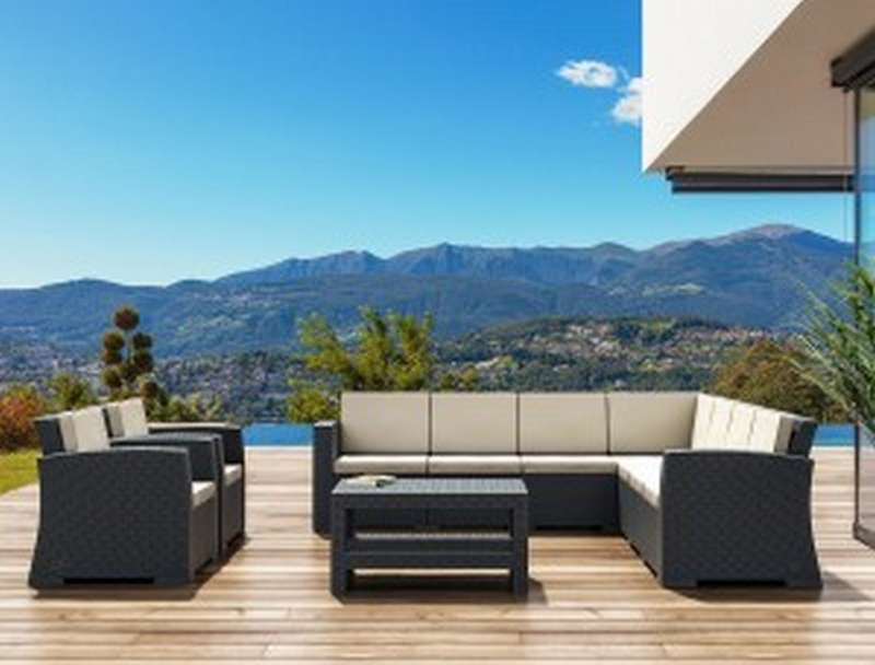MONACO DARK GREY ΓΩΝΙΑ ΜΕ ΜΑΞΙΛΑΡΙ ΠΟΛ/ΝΙΟΥ 207x207x79