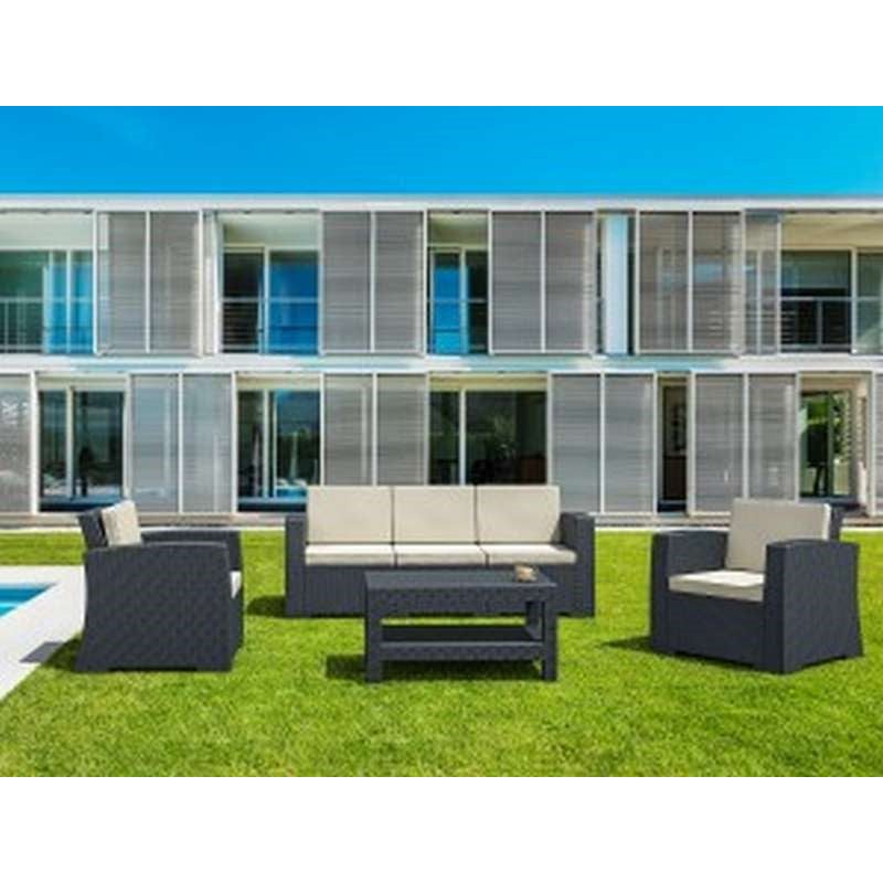 MONACO DARK GREY 3ΘΕΣ. ΚΑΝΑΠΕΣ ΜΕ ΜΑΞ. ΠΟΛ/ΝΙΟΥ 198x79x79