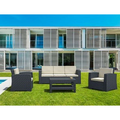 MONACO DARK GREY 3ΘΕΣ. ΚΑΝΑΠΕΣ ΜΕ ΜΑΞ. ΠΟΛ/ΝΙΟΥ 198x79x79