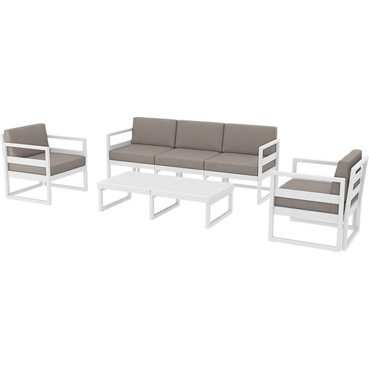 MYKONOS SET 3ΘΕΣ. WHITE/ΜΑΞ. LIGHT BROWN