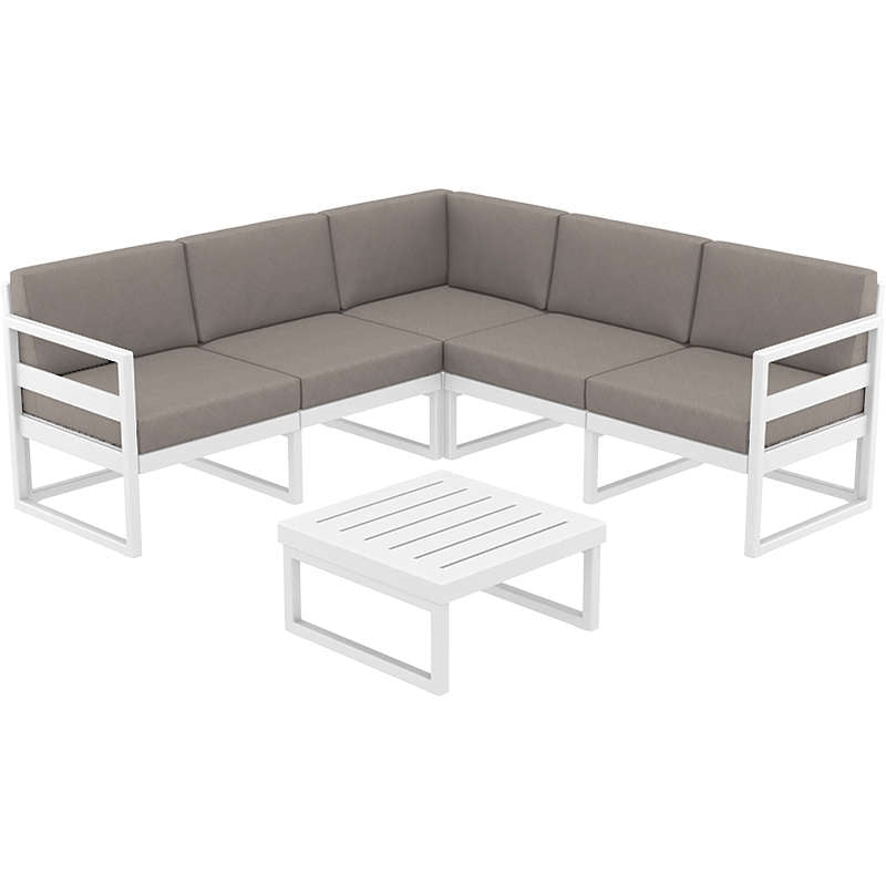 MYKONOS ΓΩΝΙΑ SET WHITE/ΜΑΞ. L. BROWN ΠΟΛ/ΝΙΟΥ