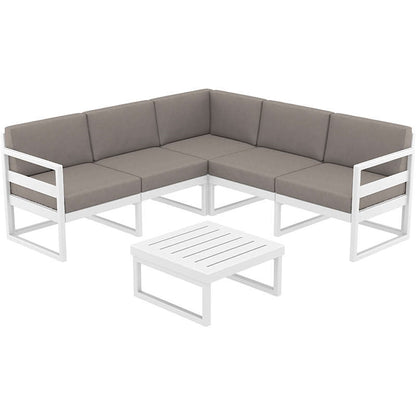 MYKONOS ΓΩΝΙΑ SET WHITE/ΜΑΞ. L. BROWN ΠΟΛ/ΝΙΟΥ