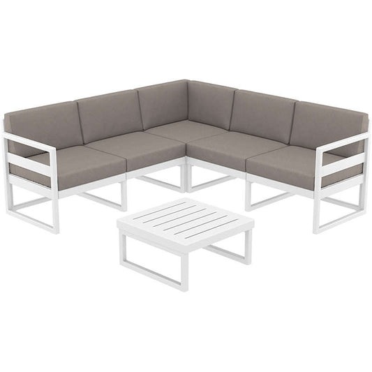 MYKONOS ΓΩΝΙΑ SET WHITE/ΜΑΞ. L. BROWN ΠΟΛ/ΝΙΟΥ