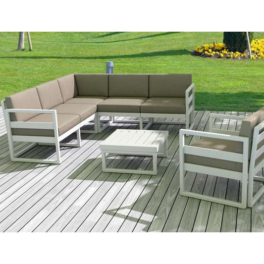 MYKONOS ΓΩΝΙΑ SET WHITE/ΜΑΞ. L. BROWN ΠΟΛ/ΝΙΟΥ