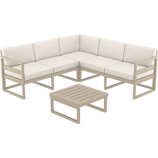 MYKONOS ΓΩΝΙΑ SET TAUPE/ΜΑΞ. BEIGE ΠΟΛ/ΝΙΟΥ