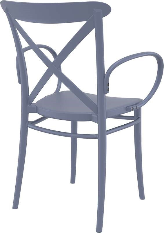 CROSS XL DARK GREY POLYPROPYLENE ARMCHAIR 57x51x87