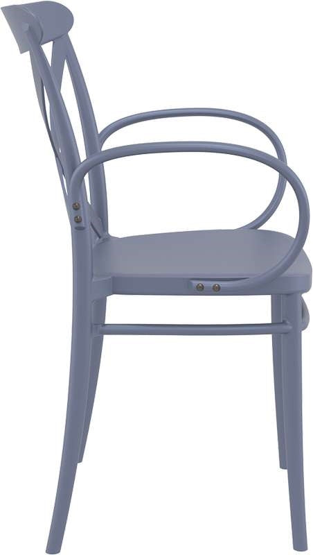 CROSS XL DARK GREY POLYPROPYLENE ARMCHAIR 57x51x87