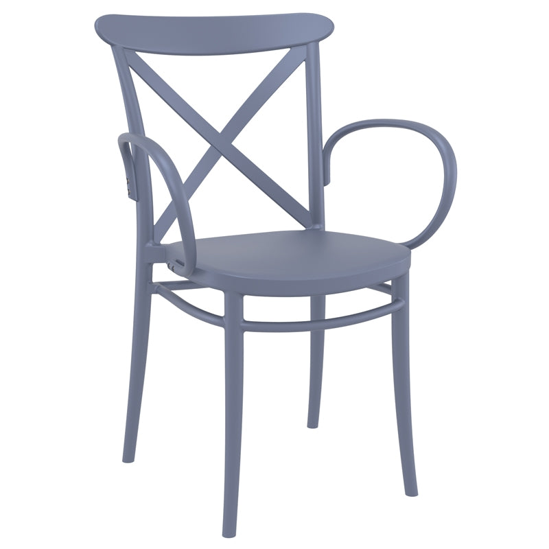 CROSS XL DARK GREY POLYPROPYLENE ARMCHAIR 57x51x87