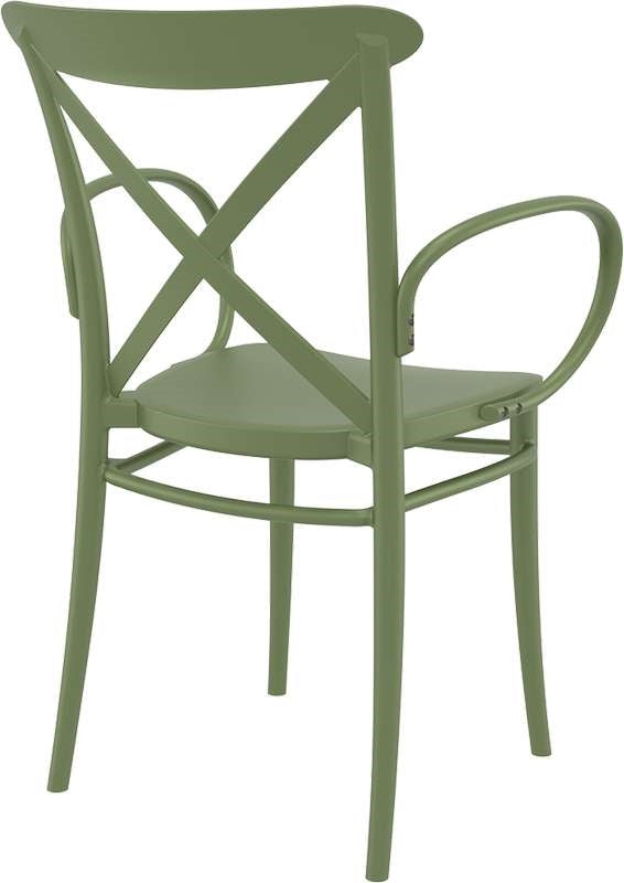 CROSS XL OLIVE GREEN PLASTIC ARMCHAIR 57x51x87