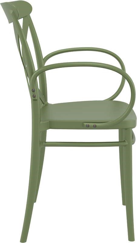 CROSS XL OLIVE GREEN PLASTIC ARMCHAIR 57x51x87