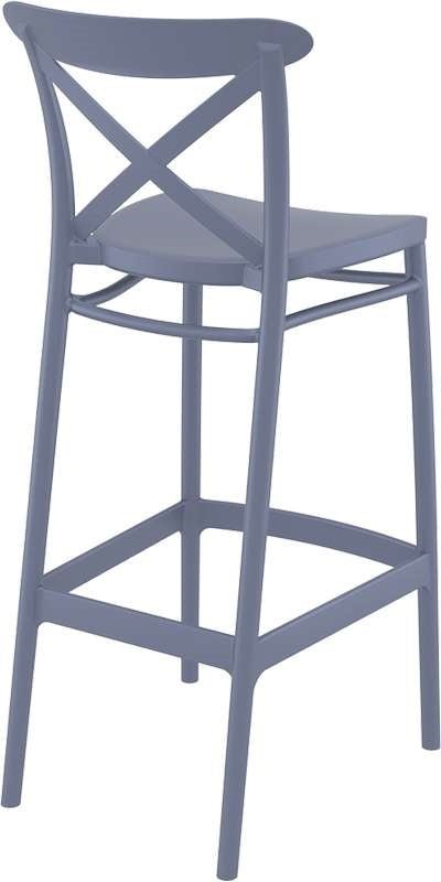 CROSS BAR STOOL DARK GREY POLYPROPYLENE 45x52x106
