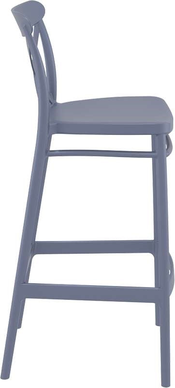 CROSS BAR STOOL DARK GREY POLYPROPYLENE 45x52x106
