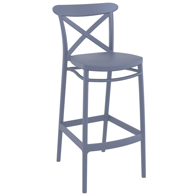 CROSS BAR STOOL DARK GREY POLYPROPYLENE 45x52x106