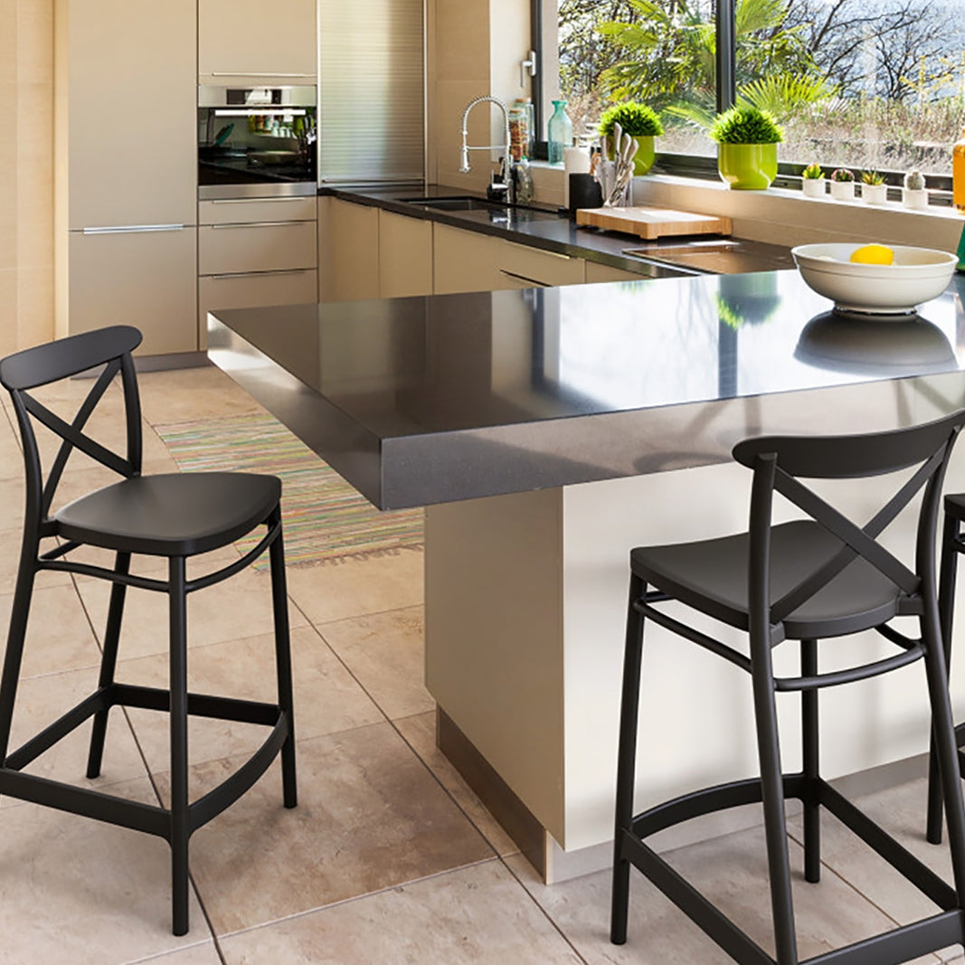 CROSS STOOL WHITE POLYURETHANE 45x50x96